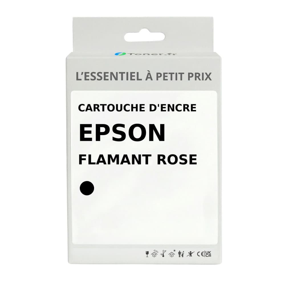 Cartouche d'encre compatible Epson Flamant Rose Noir