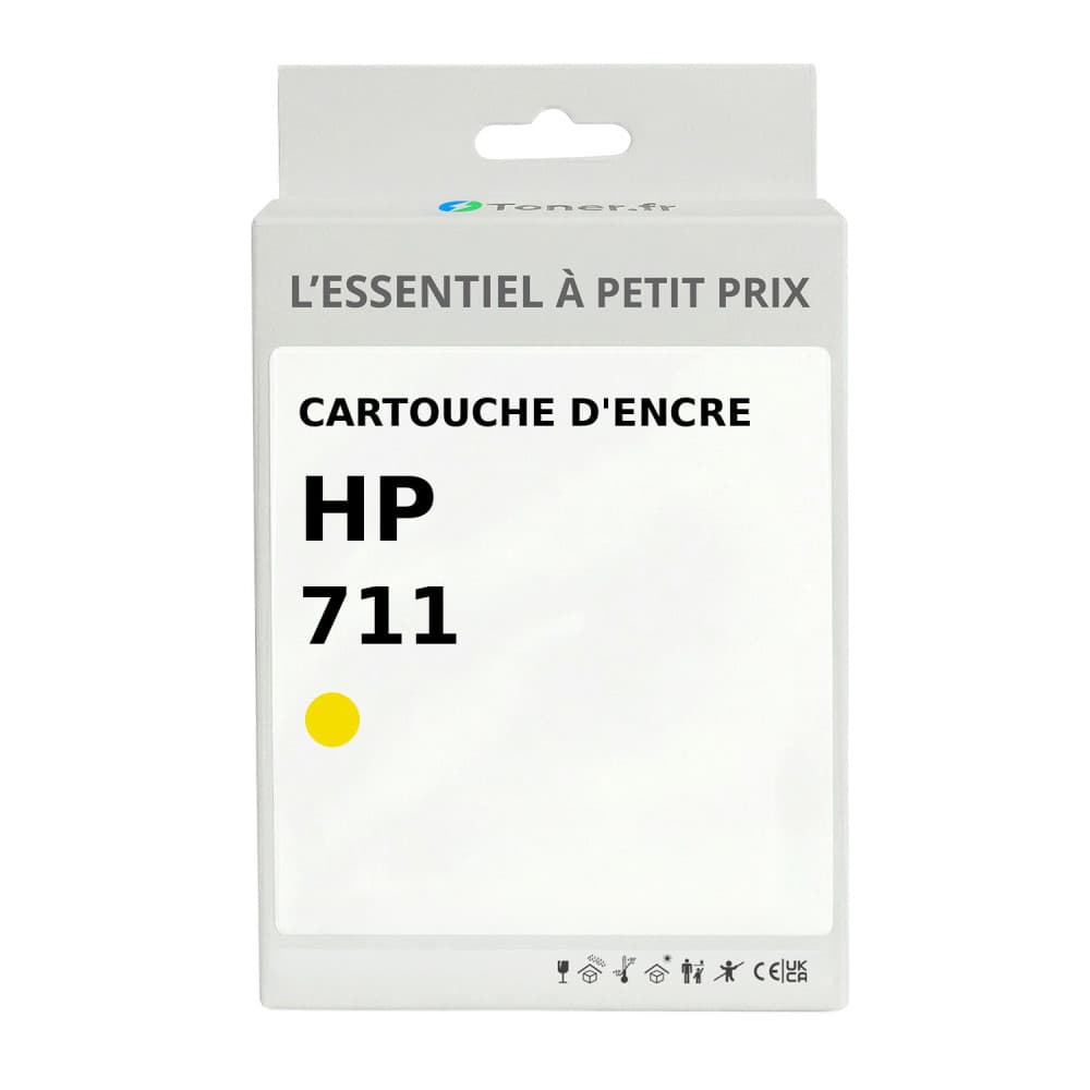 Cartouche d'encre compatible HP 711 Jaune