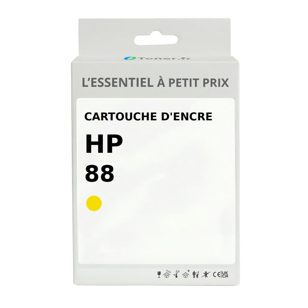 Cartouche d'encre compatible HP 88 Jaune