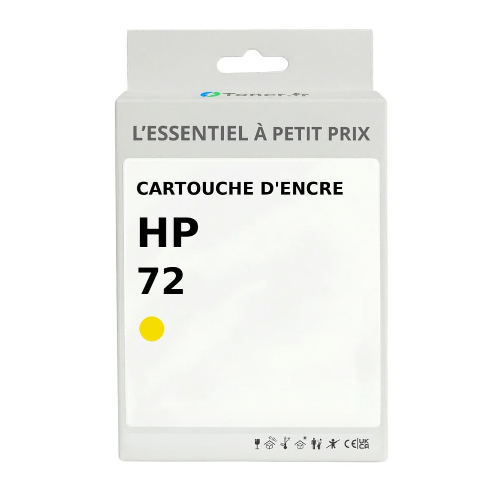 Cartouche d'encre compatible HP 72 Jaune