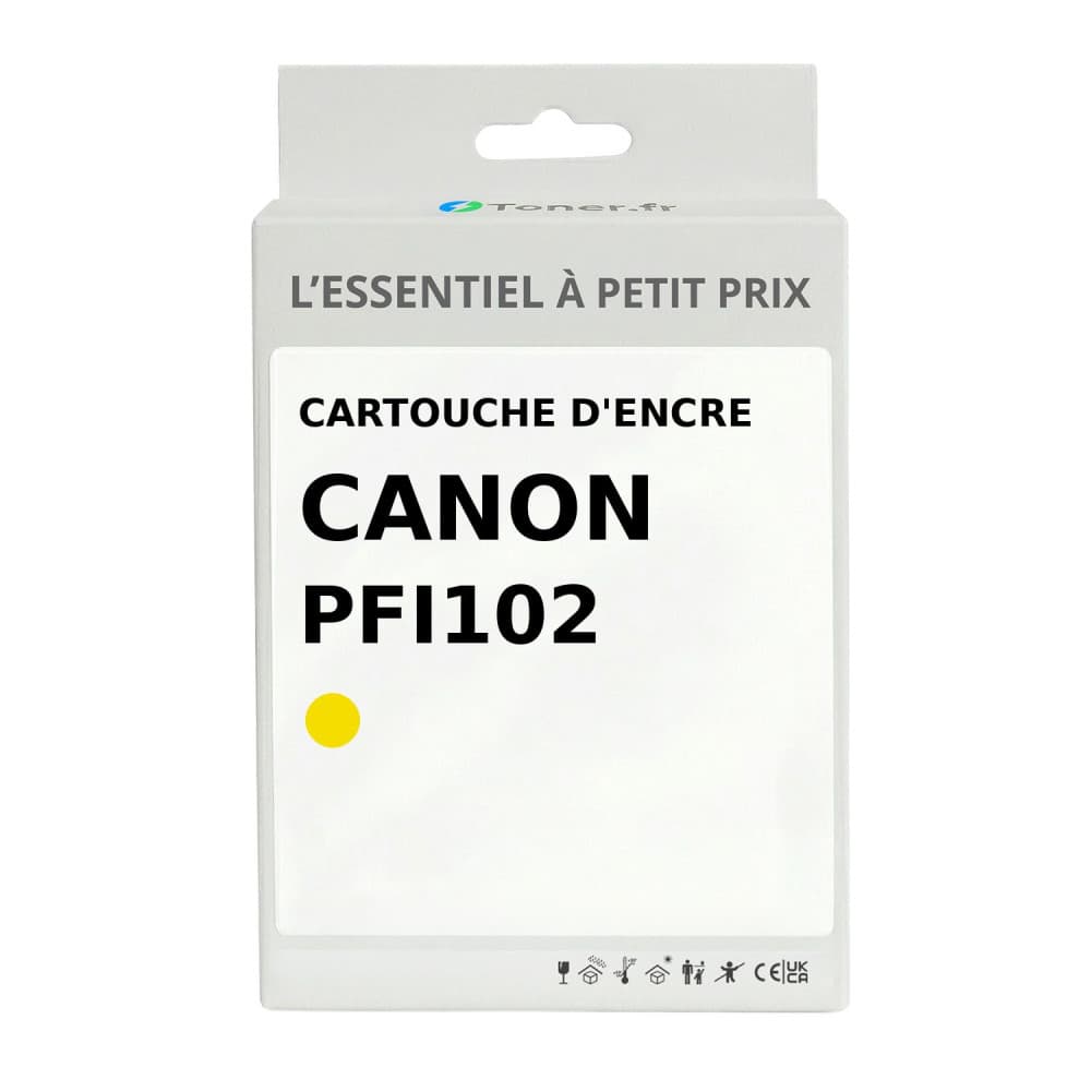 Cartouche d'encre compatible Canon PFI102 Jaune