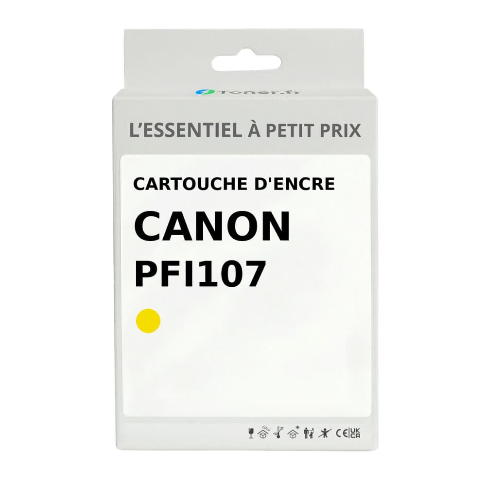 Cartouche d'encre compatible Canon PFI107 Jaune
