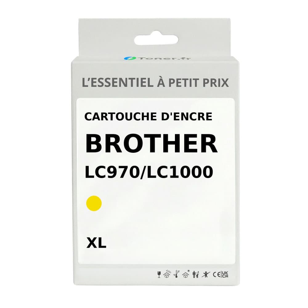 Cartouche d'encre compatible Brother LC970/LC1000 XL Jaune
