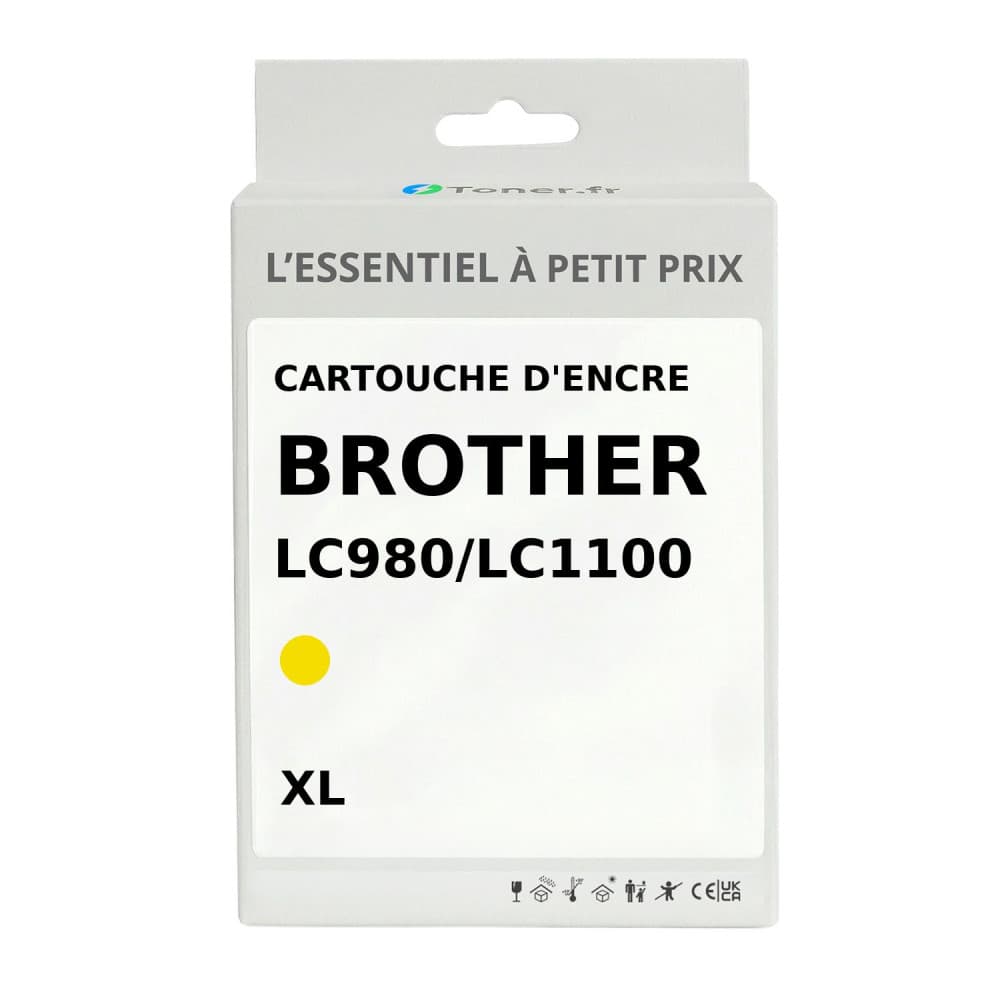 Cartouche d'encre compatible Brother LC980/LC1100 Jaune