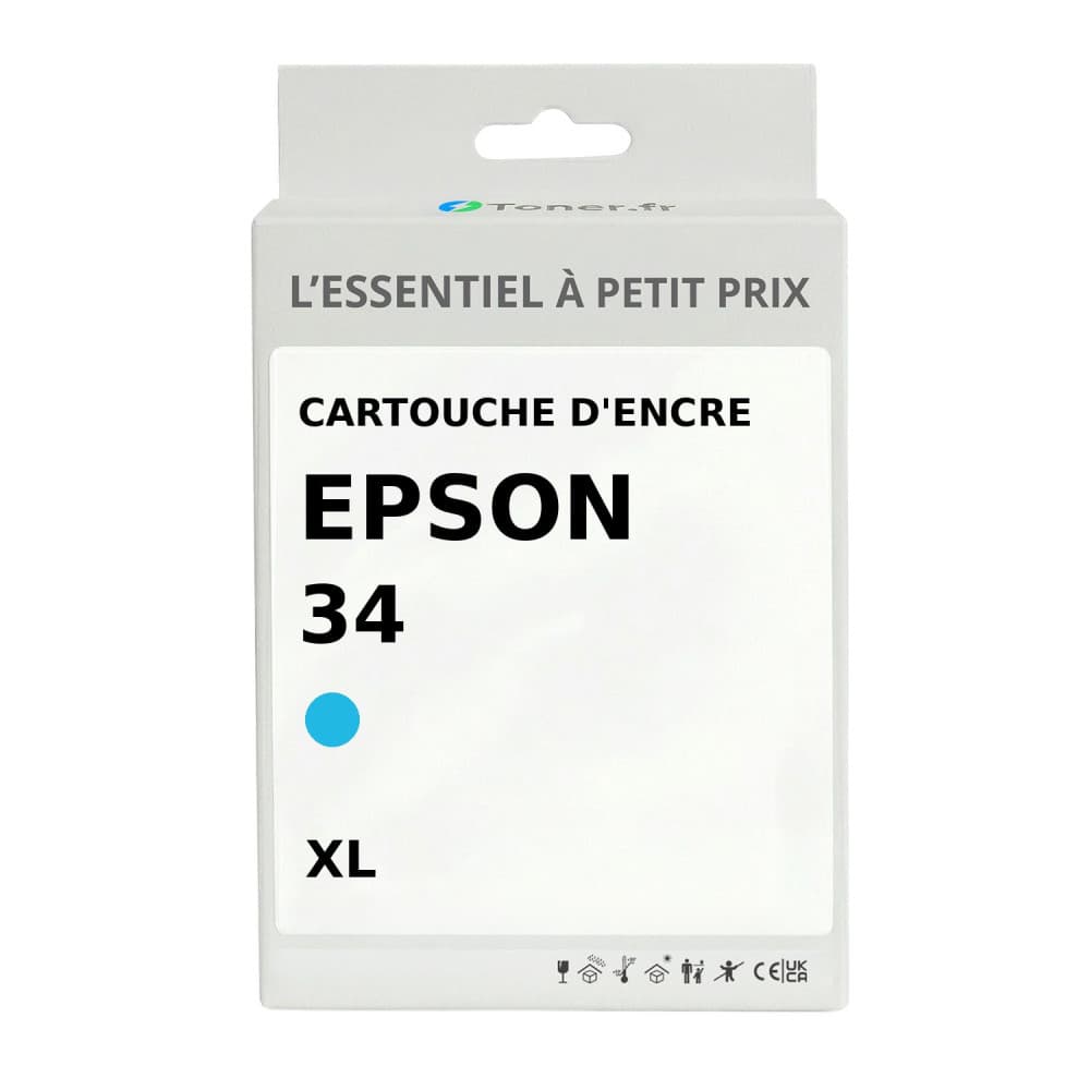 Cartouche d'encre compatible Epson 34 XL Cyan