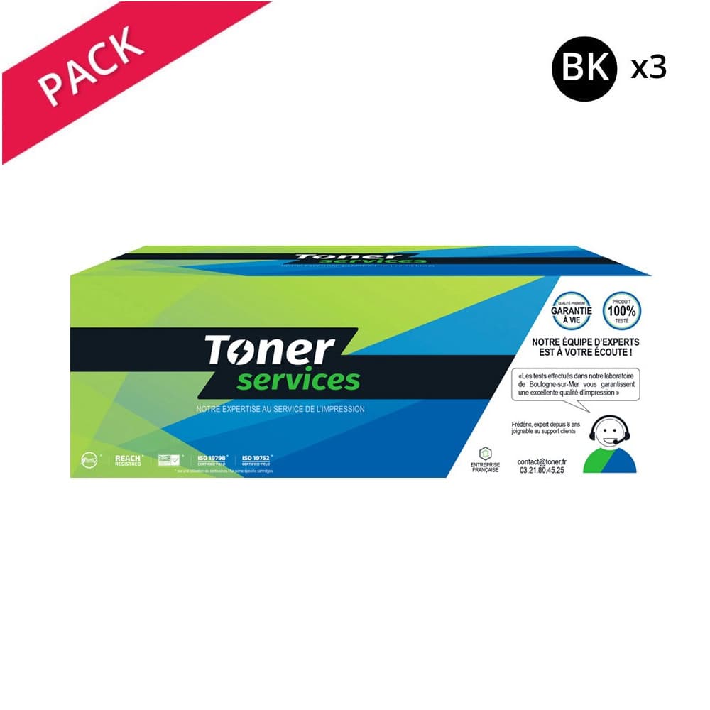 Pack de 3 toners compatible W1420A Noir