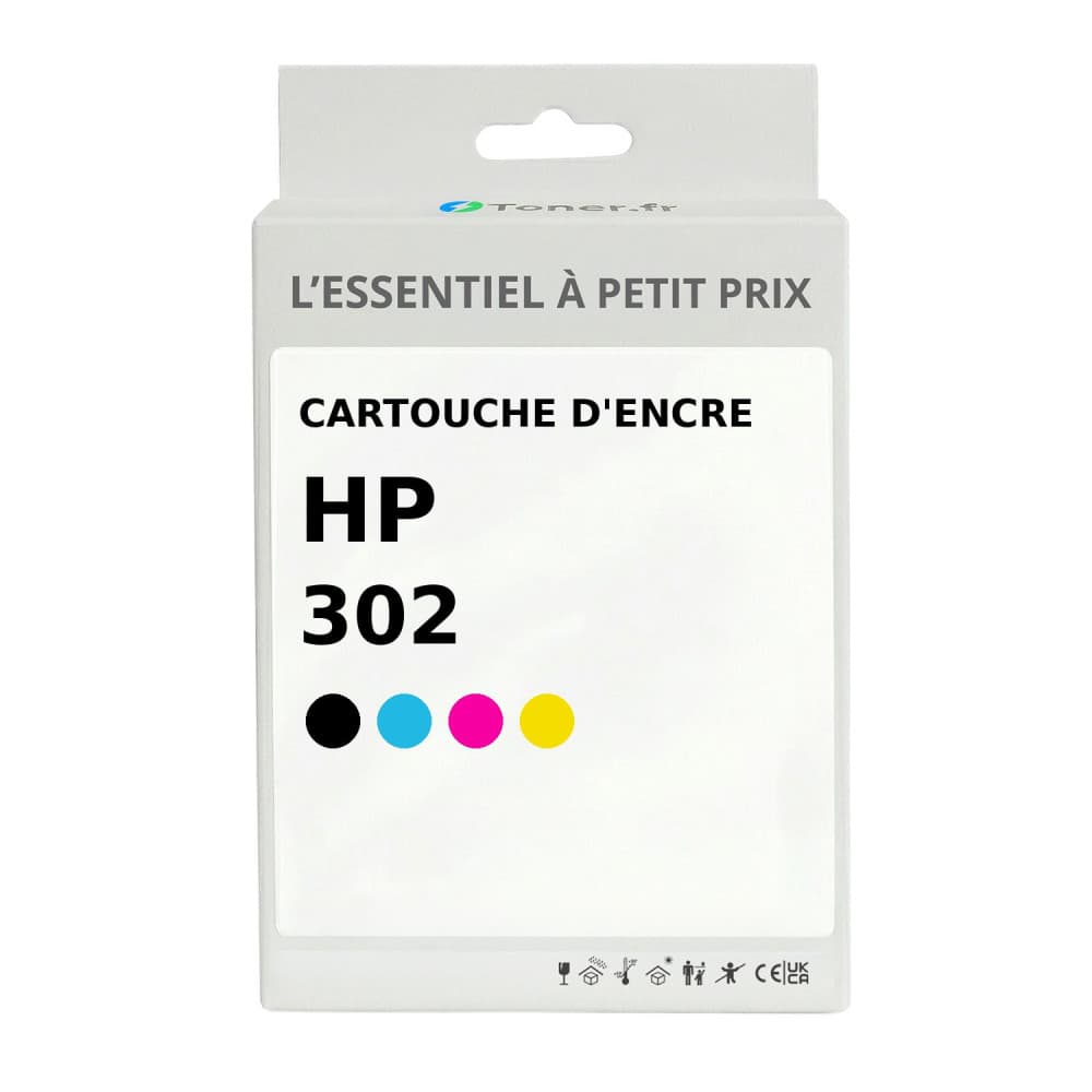 Cartouche d'encre compatible HP 302 Noir et couleurs