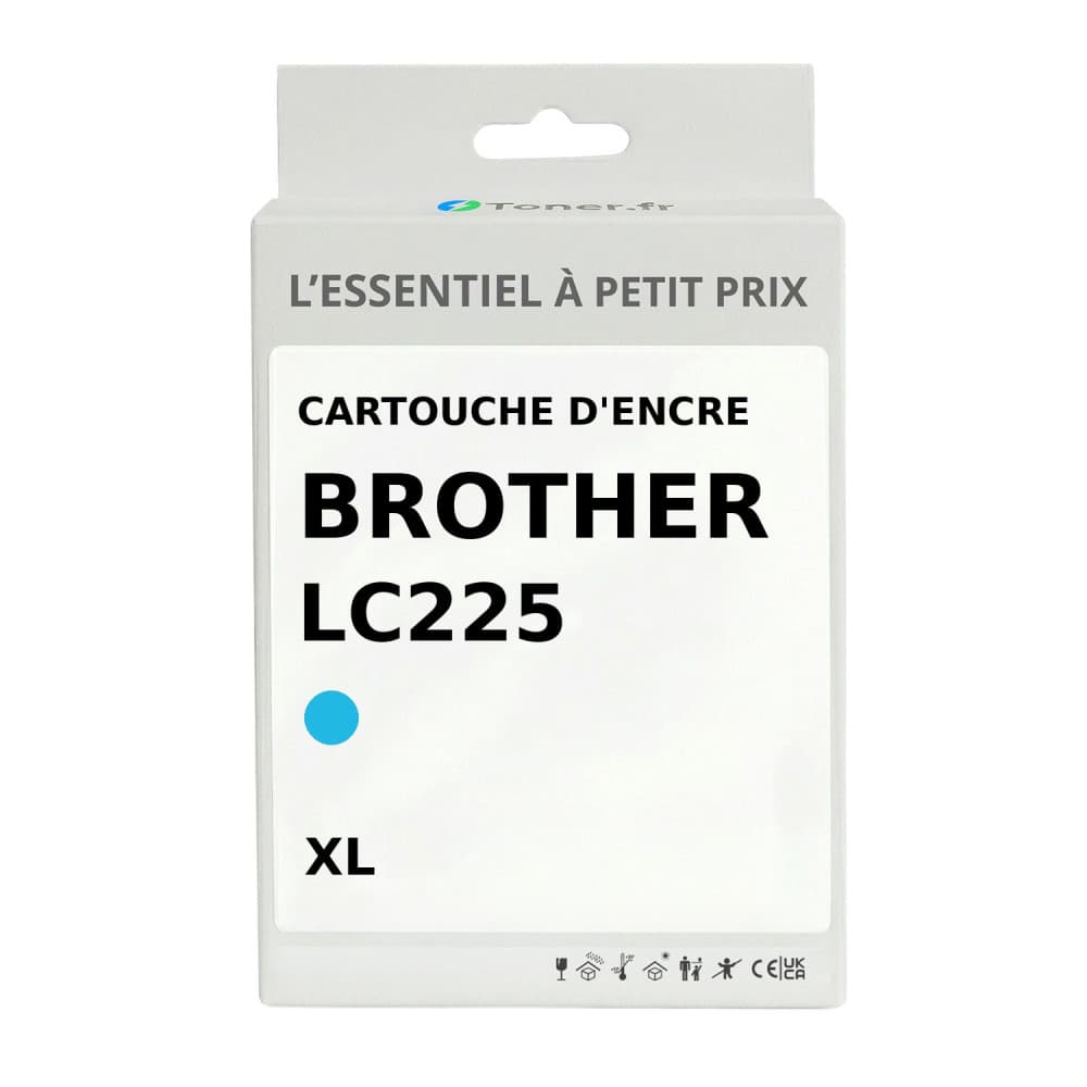 Cartouche d'encre compatible Brother LC225 XL Cyan