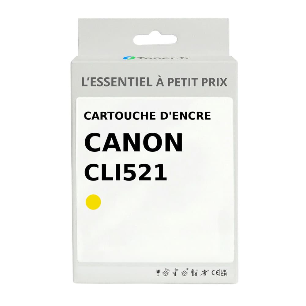 Cartouche d'encre compatible Canon CLI521 Jaune