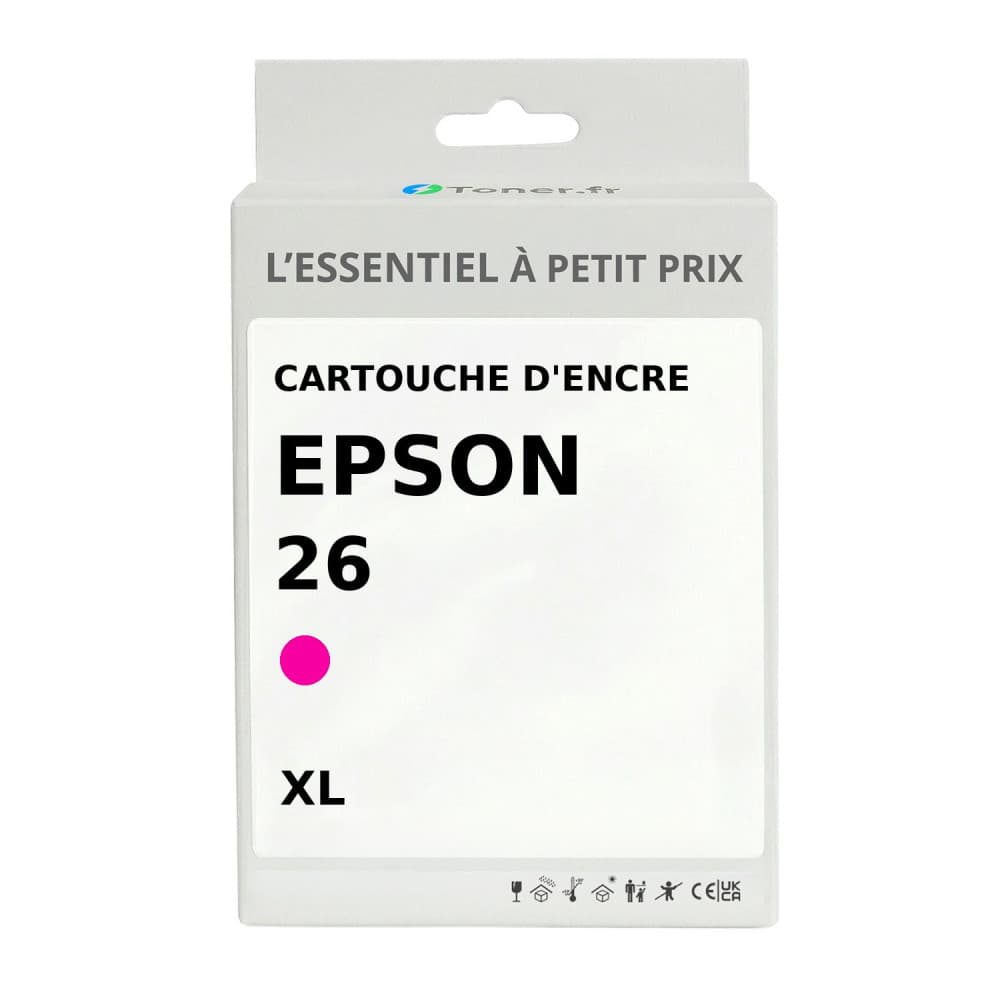 Cartouche d'encre compatible Epson 26 XL Magenta