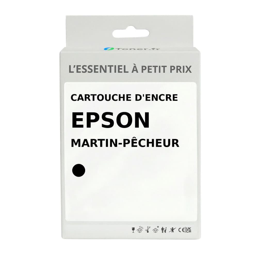 Cartouche d'encre compatible Epson Martin-pêcheur Noir mat