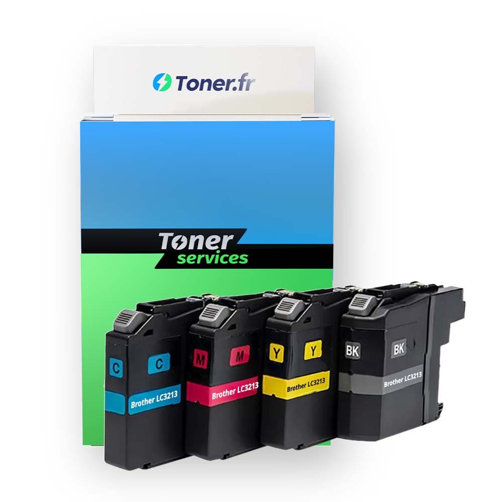 Pack de 4 cartouches d'encre compatibles Brother LC3213 Noir et couleurs